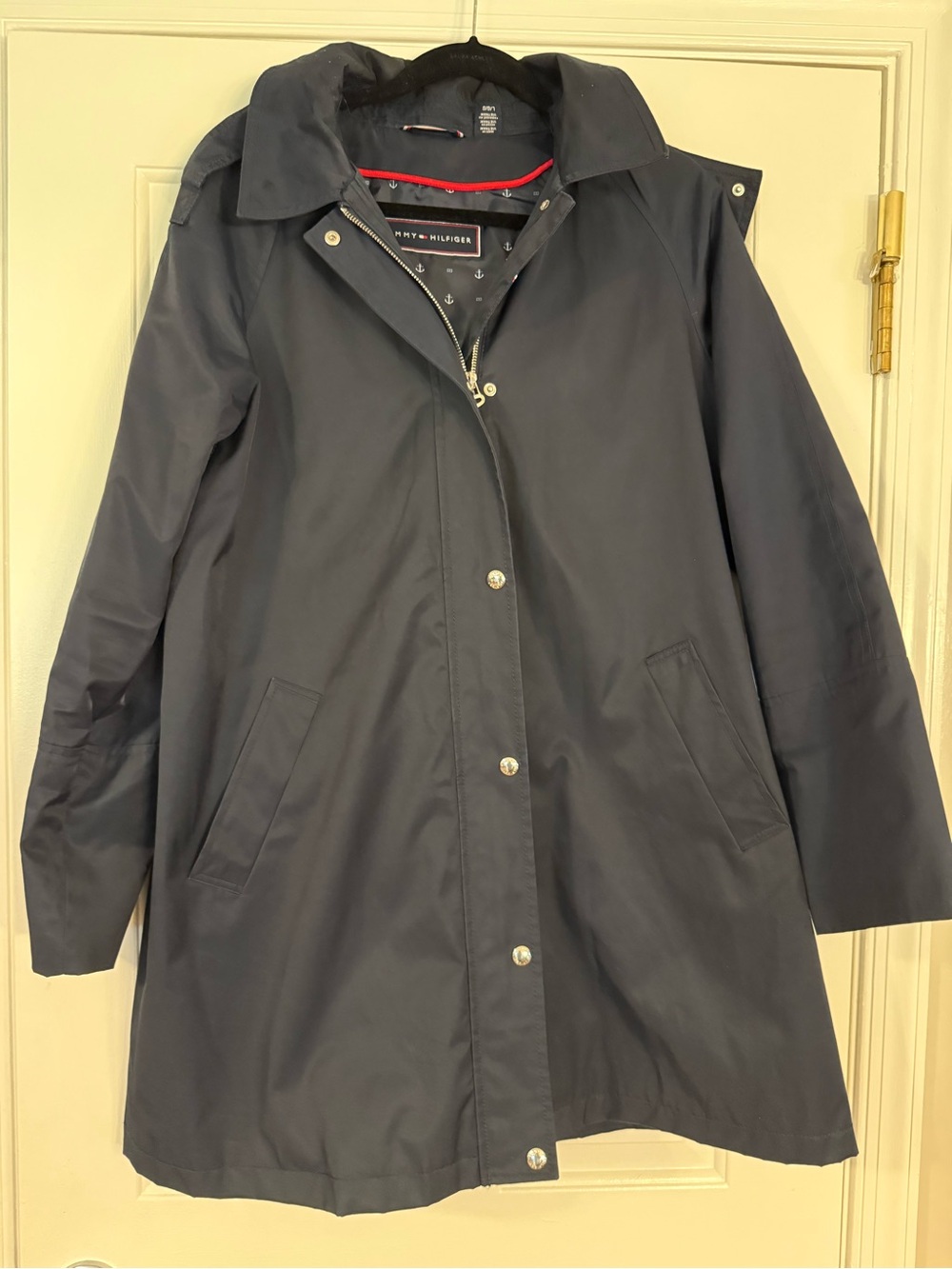 Tommy Hilfiger Navy Trench-Style Rain Jacket